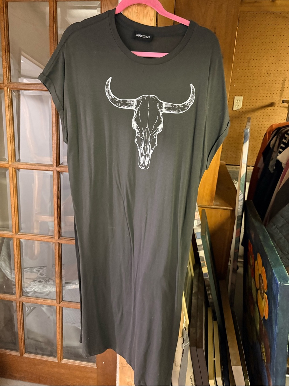Storyteller Black Graphic Skull Tee Dress